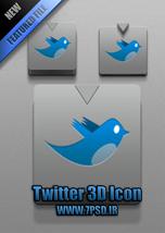icon twitter 3d psd file 7psd